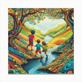 Children In The Forest Canvas Print