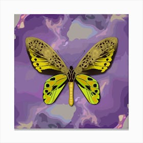 Mechanical Butterfly The Tithonus Birdwing Ornithoptera Tithonus On A Purple Background Canvas Print