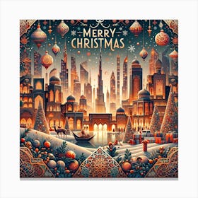 Merry Christmas City Canvas Print