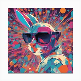Bunny, New Poster For Ray Ban Speed, In The Style Of Psychedelic Figuration, Eiko Ojala, Ian Davenpo 1 Canvas Print