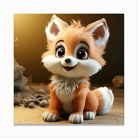 Cute Fox 47 Canvas Print