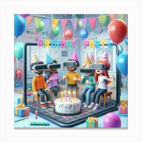 Virtual Reality Birthday Party Canvas Print
