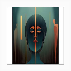 Abstract Woman In The Rain Canvas Print