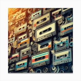 Cassette Wall Canvas Print