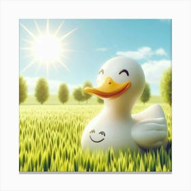 Duck In The Grass Canvas Print