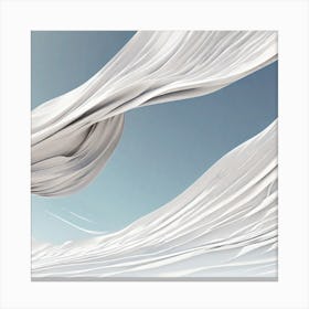 White Fabric In The Wind Canvas Print