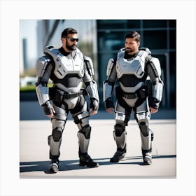 Two Men In Futuristic Suits 1 Canvas Print