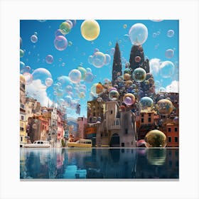 Bubbles In The City Canvas Print