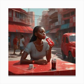 Coca Cola Girl Canvas Print