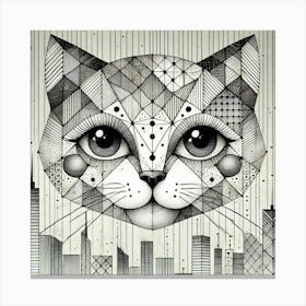 Sapphire Subway City Cat Canvas Print