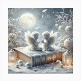 Angels On The Book 3 Canvas Print