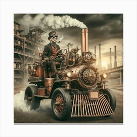 Steampunk Steam Car Canvas Print