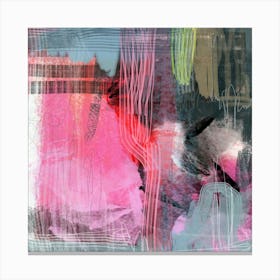 Bold Abstract Print "Sydney" Pink, Multi-Colour, Statement Home Decor, Maximalist, Modern, Contemporary Canvas Print