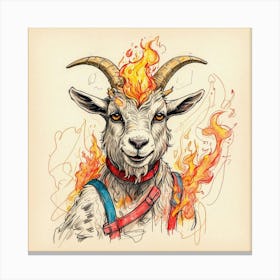 Goat On Fire 16 Canvas Print