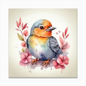 Watercolor Bird Canvas Print