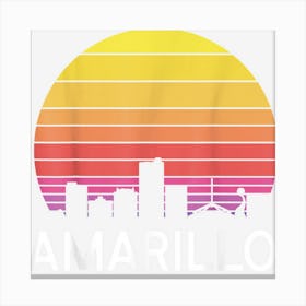 Amarillo City Retro Surf Venice Palm 80s Vintage Texas 70s Canvas Print