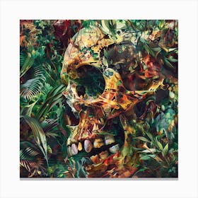 Skull In The Jungle 1 Canvas Print