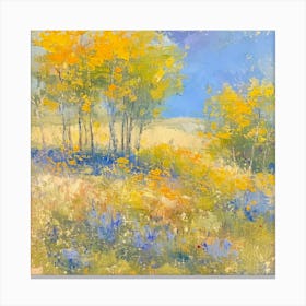 Yellow And Blue Meadow Canvas Print