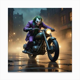 Joker On A Motorcycle 19 Canvas Print