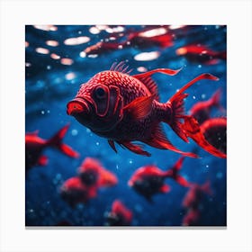 Red Fish In The Sea Canvas Print