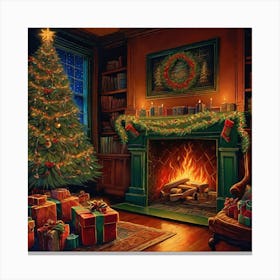Christmas In The Living Room 18 Canvas Print