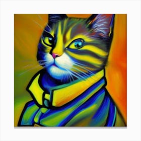 Cat In A Suit Canvas Print