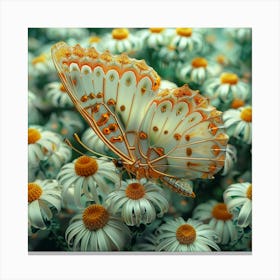 Butterfly On Daisies 2 Canvas Print