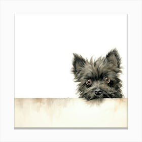 Black And White Terrier Canvas Print