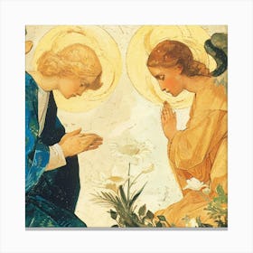 Angel And The Shepherd Canvas Print