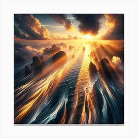 Sunrise Over The Ocean 4 Canvas Print