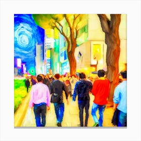 People Walking In Tokyo Canvas Print