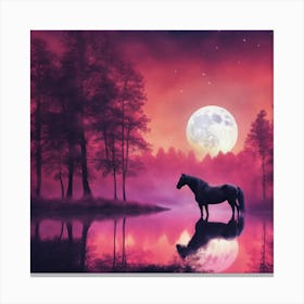 Horse In The Forest Canvas Print