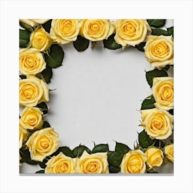 Yellow Roses Frame 26 Canvas Print