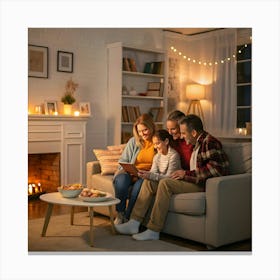 Family At Home Canvas Print