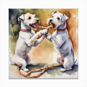 playful pups Canvas Print