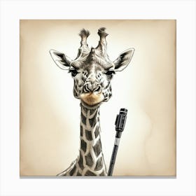 Giraffe With Microphone 1 Canvas Print