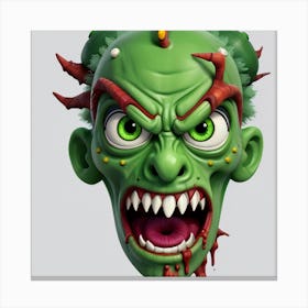 Zombie Head Canvas Print