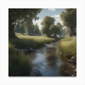 Stream In A Forest 4 Canvas Print