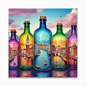 Venice In Bottles 18 Canvas Print