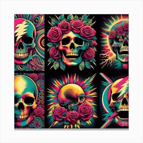Grateful Dead Art: This artwork is inspired by the American rock band Grateful Dead, known for their eclectic style and psychedelic imagery. The artwork features a colorful skull with roses, a symbol of the band’s logo and album covers. The artwork also has some musical notes and stars in the background, representing the band’s musical influence and legacy. This artwork is suitable for fans of Grateful Dead or classic rock music, and it can be placed in a living room, bedroom, or music studio. Canvas Print