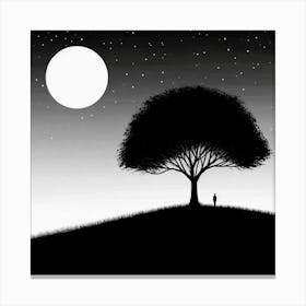 Tree In The Night Canvas Print