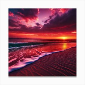 Sunset On The Beach 836 Canvas Print