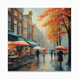 Rainy Day In Amsterdam 6 Canvas Print