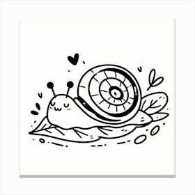 Line Art snail 2 Canvas Print