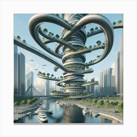 Futuristic City 91 Canvas Print