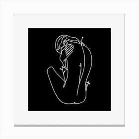 Naked Woman Line Drawing Canvas Print