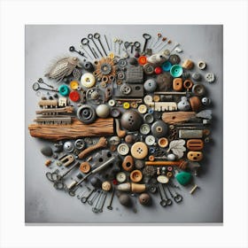 Assemblage With Found Objects (2) Canvas Print