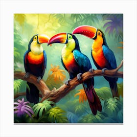 Toucans In The Jungle Canvas Print