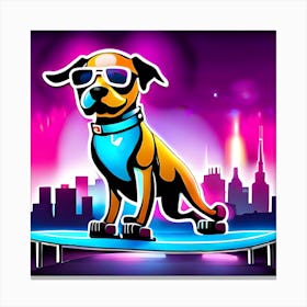 Skateboard Dog Canvas Print