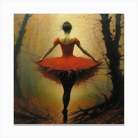 Ballerina In The Forest Canvas Print